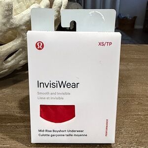 Lululemon InvisiWear Mid-Rise Boyshort Underwear - Red - XS